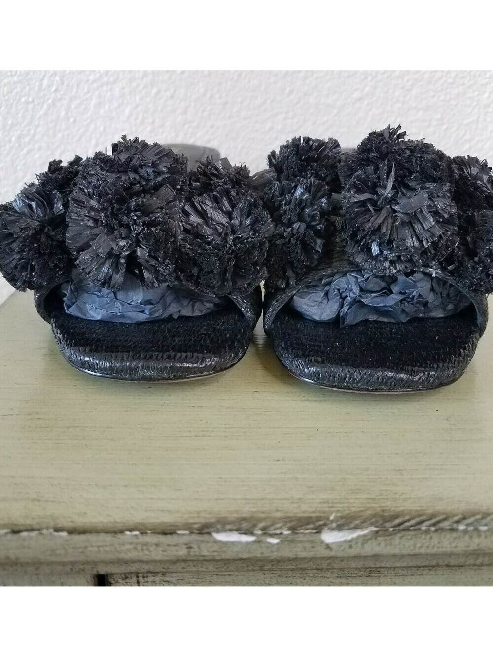 Larroude Brigite Ruffle Raffia Sandals - Picture 8 of 11